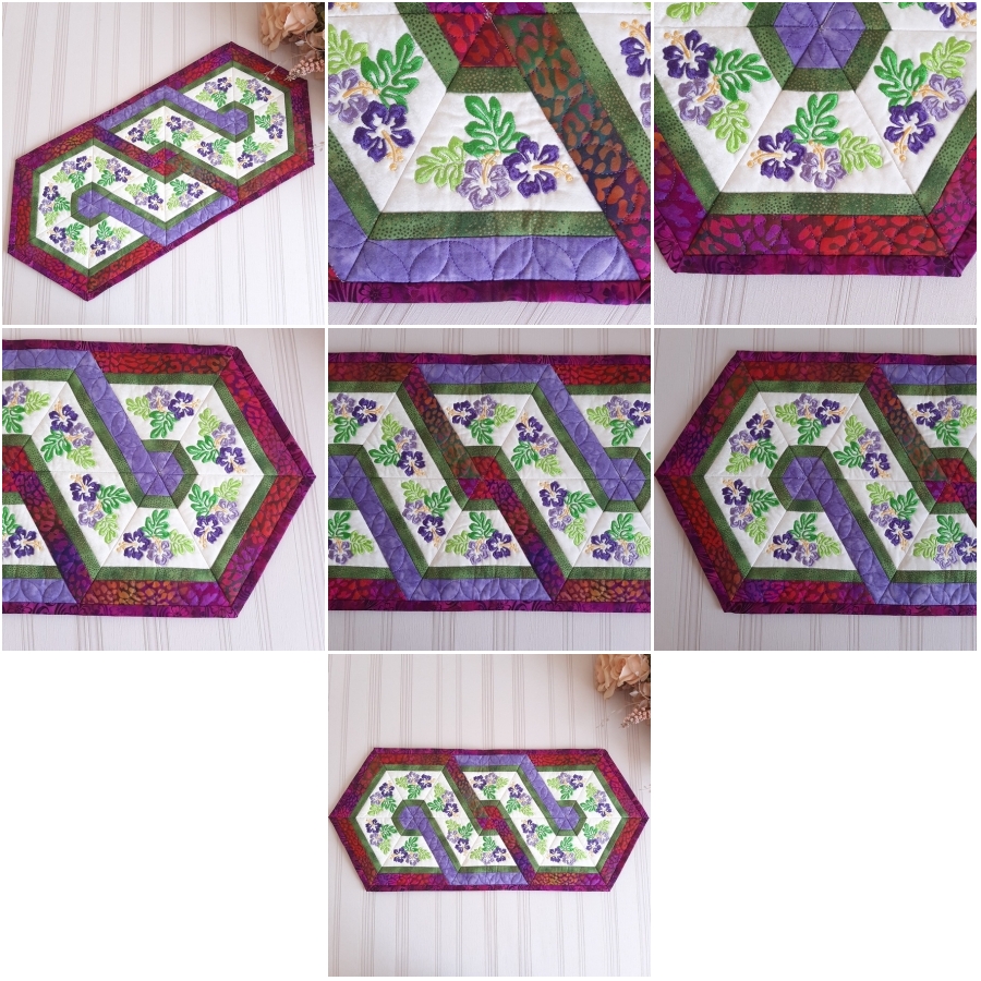 Hibiscus Triangle Frenzy Table Runner