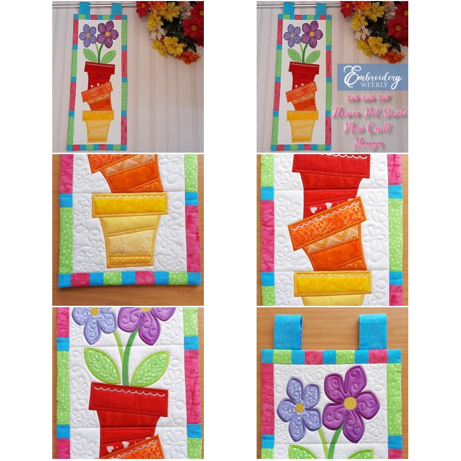 Flower Pot Stack Mini Quilt