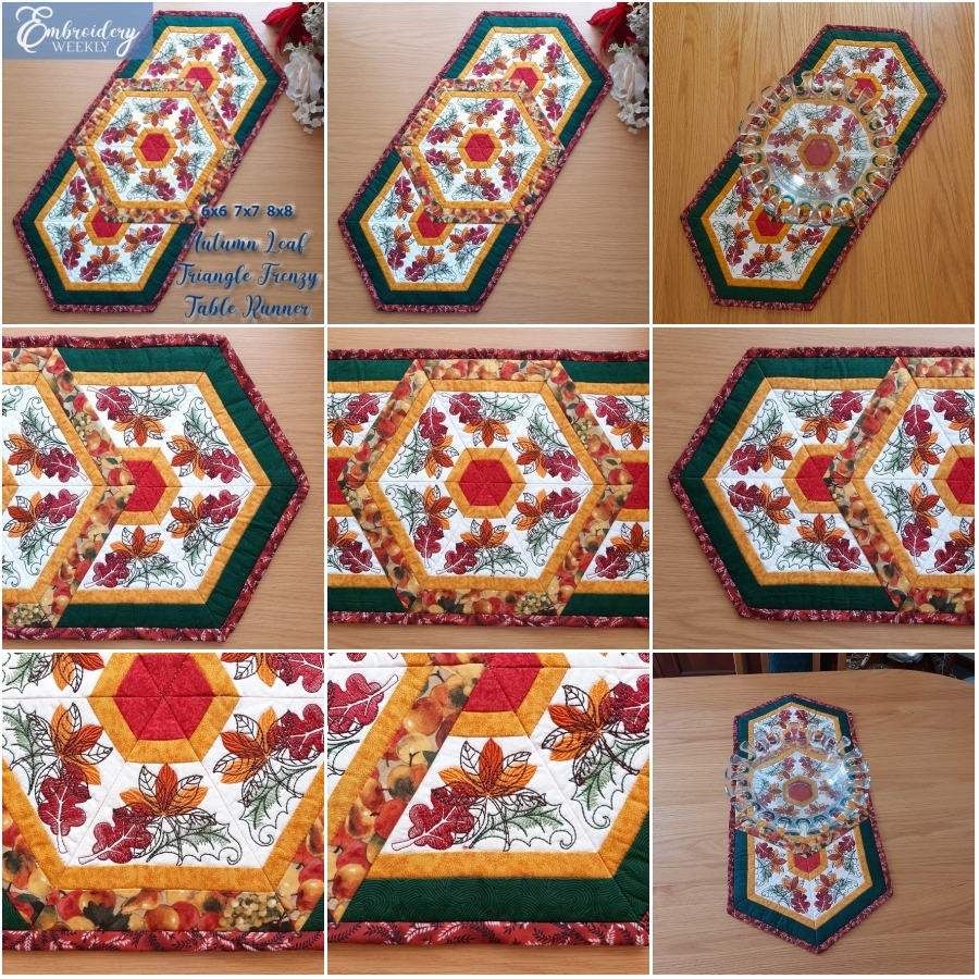 Autumn Leaf Triangle Frenzy Table Runner
