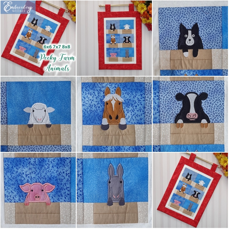 Peeky Farm Animals Mini Quilt