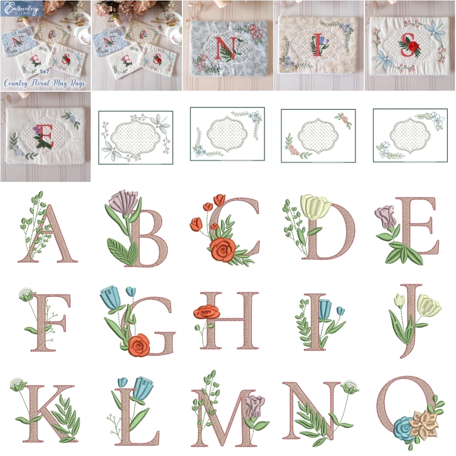 Country Floral Mug Rugs