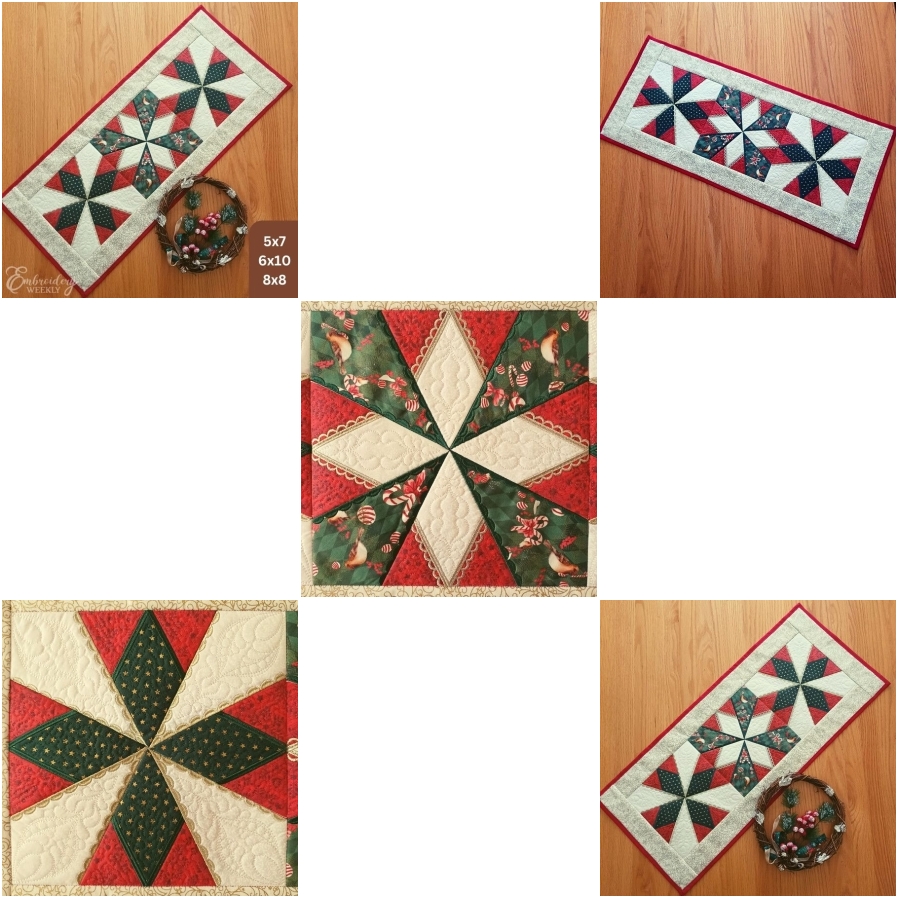 Quilted Christmas Star Table Runner