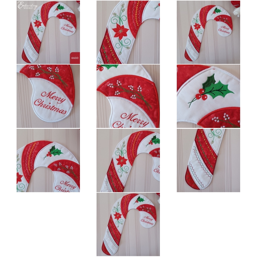 ITH Large Applique Candy Cane Design