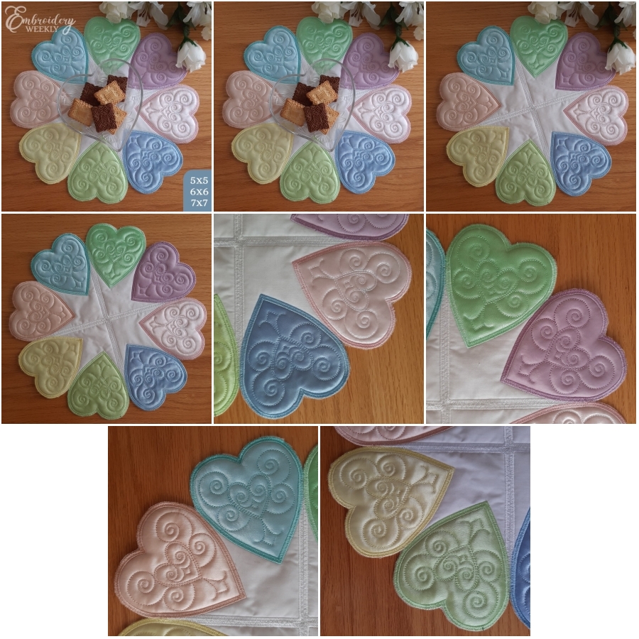Applique Heart Table Topper