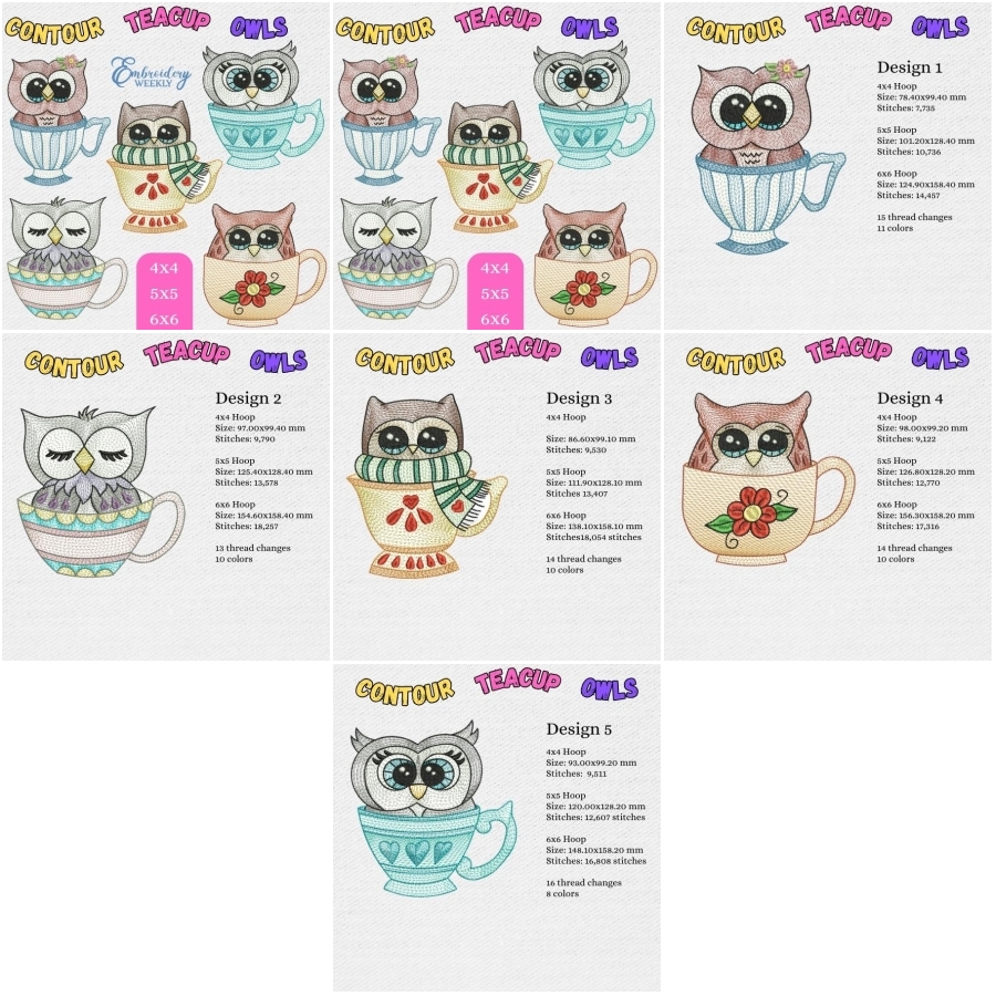 Contour Teacup Owls