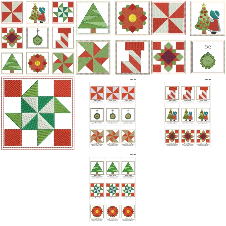 Mini Christmas Quilt Blocks
