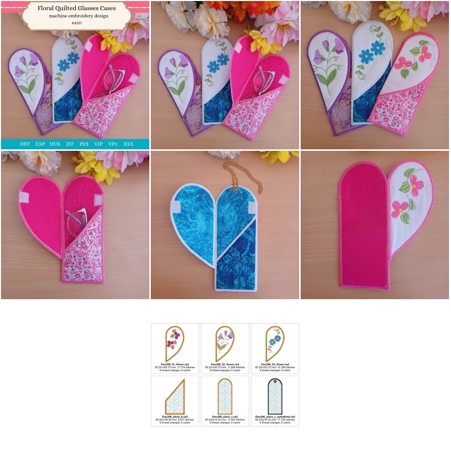 Floral Quilted Glasses Cases