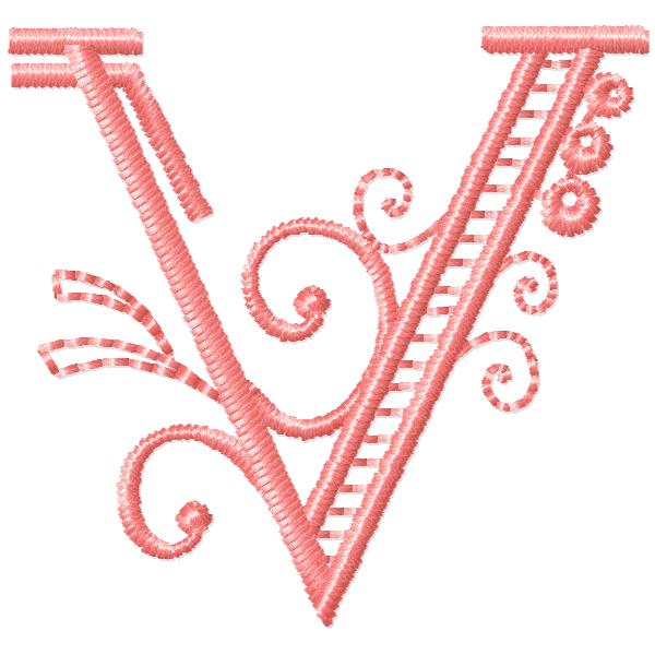 Vintage Jewel Alphabet V FromTheNeedleOfAnne