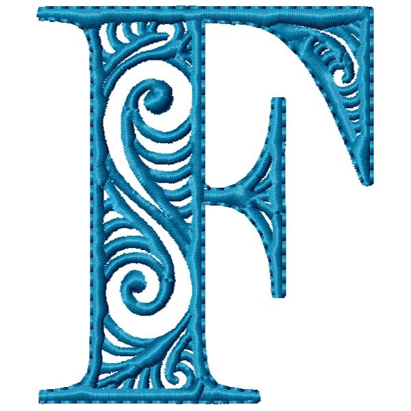 Modern Flair Alphabet Letter F FromTheNeedleOfAnne