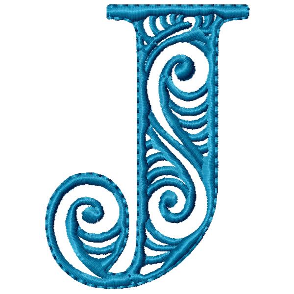 Modern Flair Alphabet Letter J FromTheNeedleOfAnne