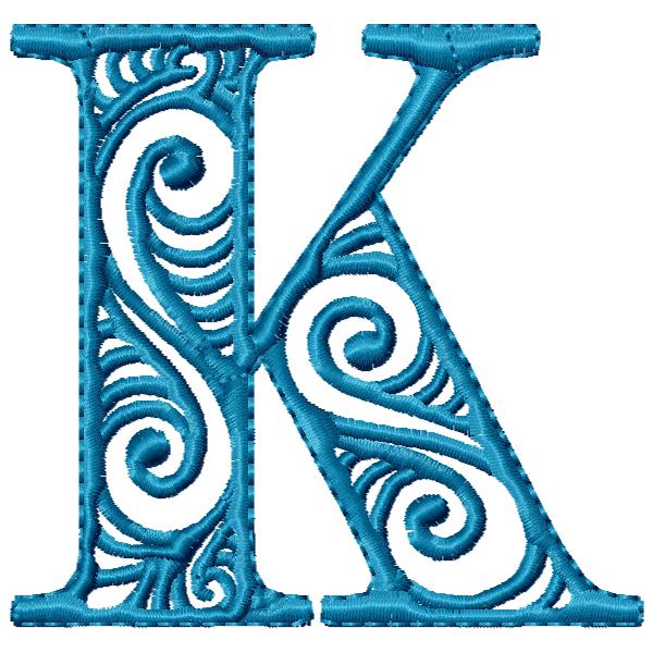 Modern Flair Alphabet Letter K FromTheNeedleOfAnne