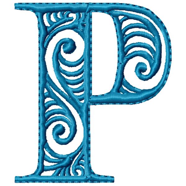 Modern Flair Alphabet Letter P FromTheNeedleOfAnne