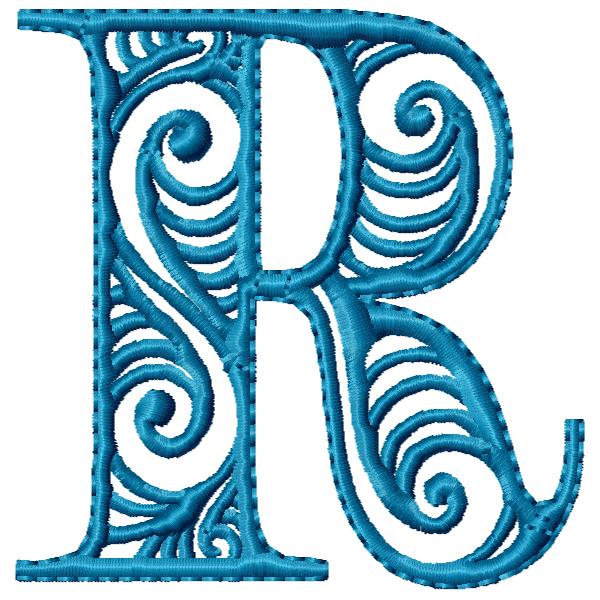 Modern Flair Alphabet Letter R FromTheNeedleOfAnne