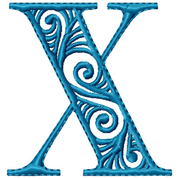 Modern Flair Alphabet Letter X FromTheNeedleOfAnne