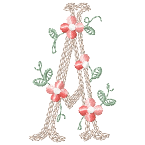 Floral Treasure Alphabet, FromTheNeedleOfAnne