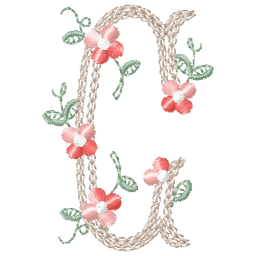 Floral Treasure Alphabet, FromTheNeedleOfAnne