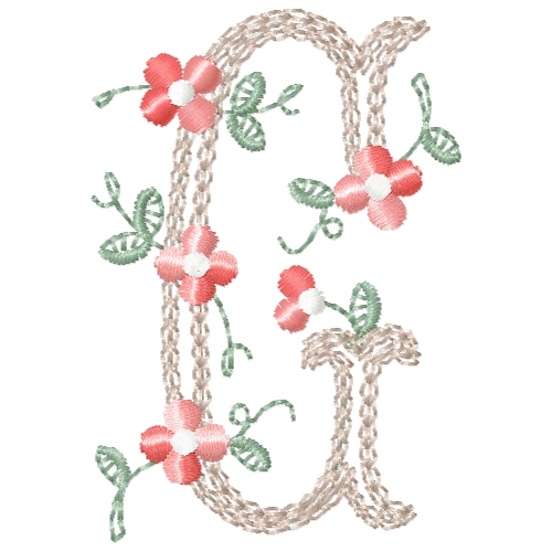 Floral Treasure Alphabet, FromTheNeedleOfAnne