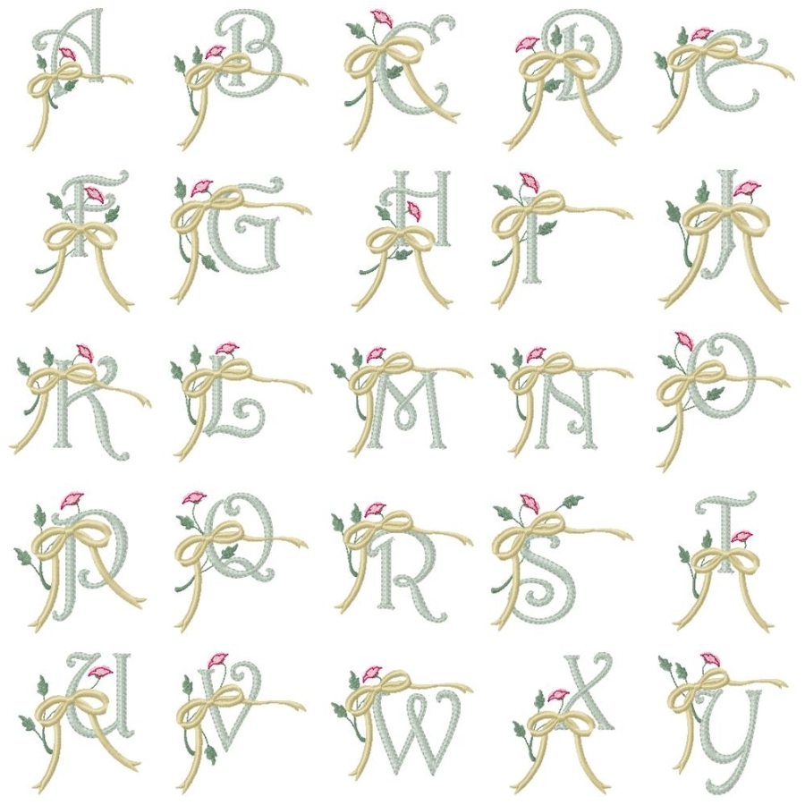 Ribbons and Roses Alphabet Uppercase 