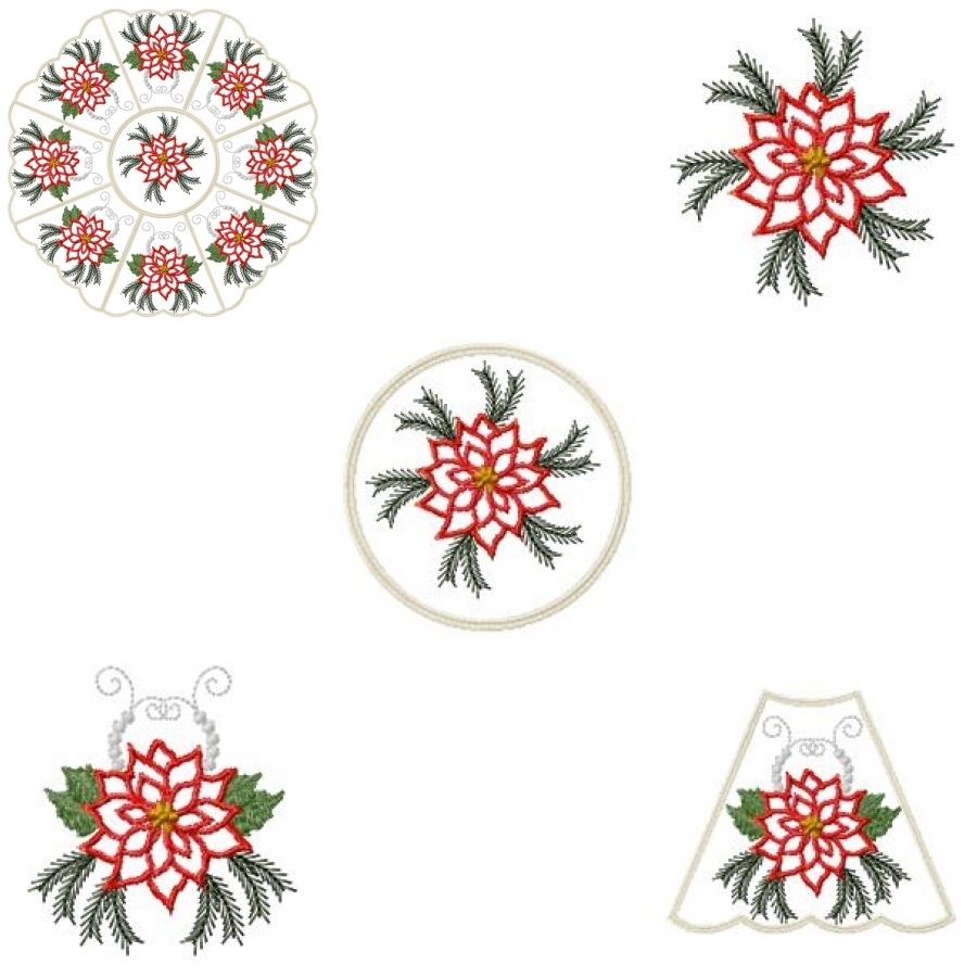 ChristmasRed Doily 
