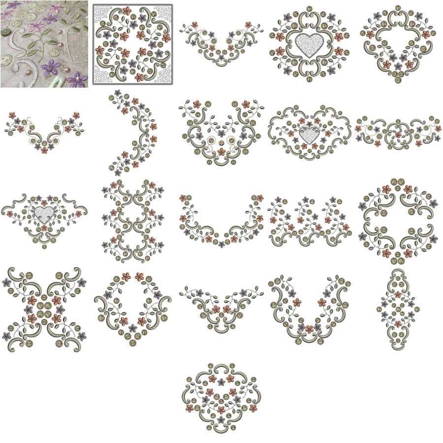 Gracieuse Bouton Broderie 2