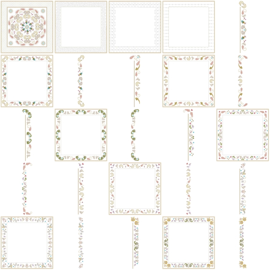 Jacobean Sampler Quilt Blocks