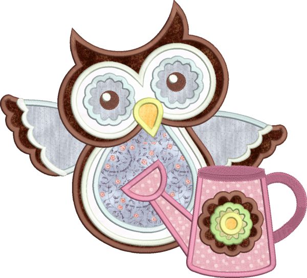 Spring Owls Applique-9