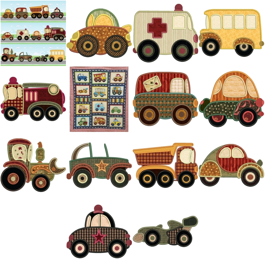 Busy Boys Car Junction  Applique