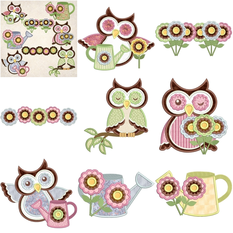 Spring Owls Applique
