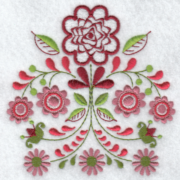 Hennessy Embroidery Folk Art Flower
