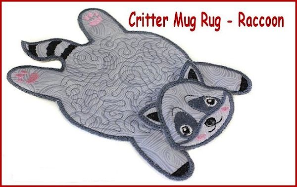 Critter Mug Rugs - Raccoon -3
