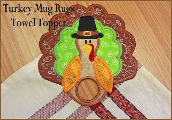 Turkey Mug Rugs And Towel Toppers -3