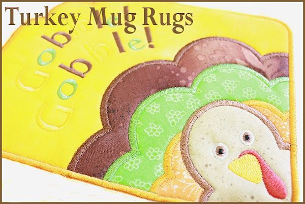 Turkey Mug Rugs And Towel Toppers -5