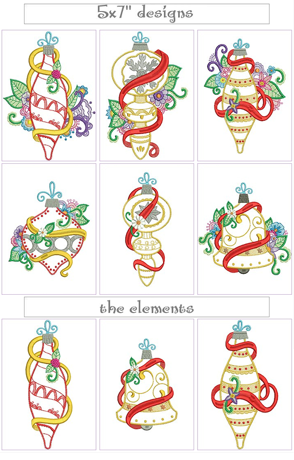 Christmas Shimmer Ornaments 1 -3