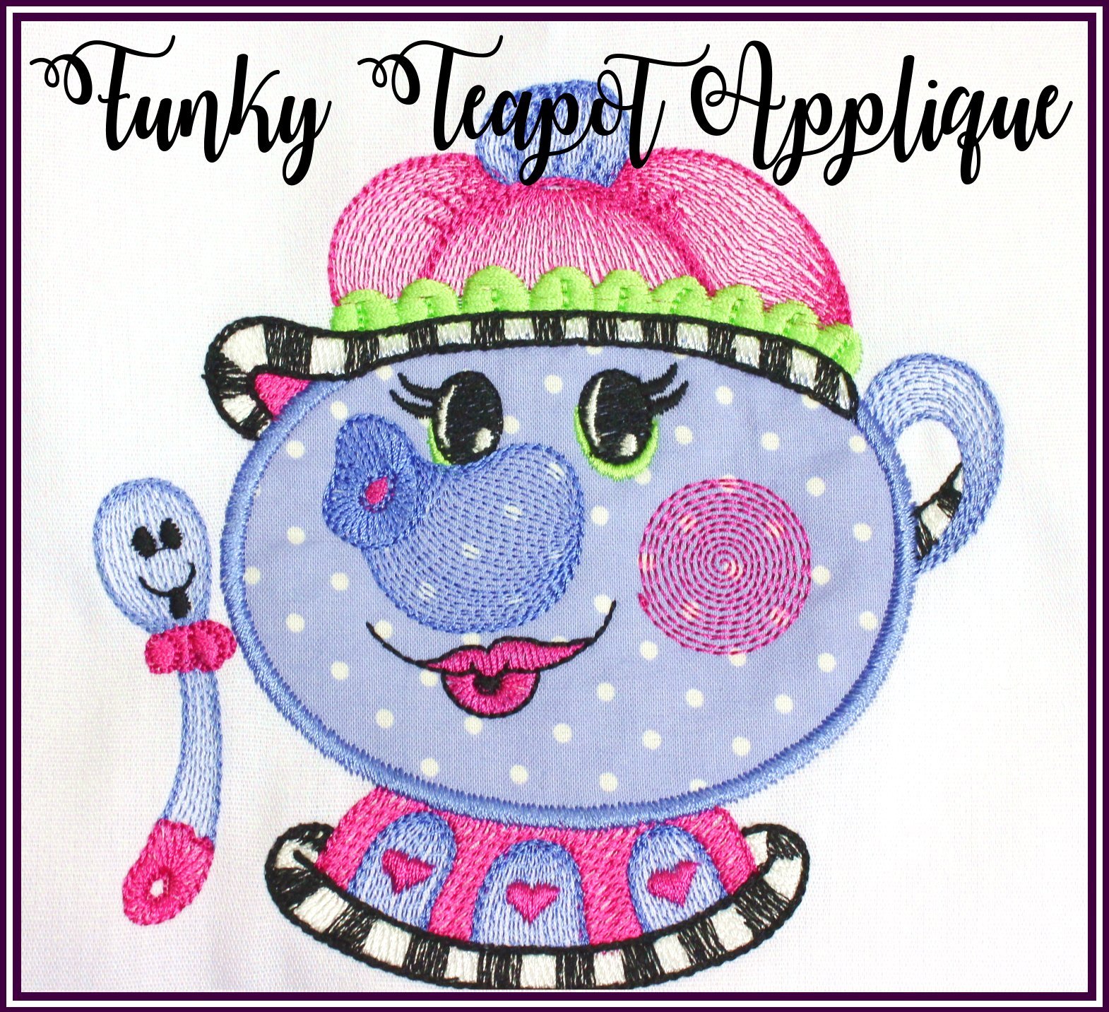 Funky Applique Teapots-4
