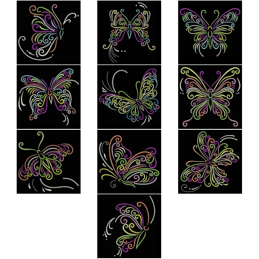 FLUORESCENT BUTTERFLIES 