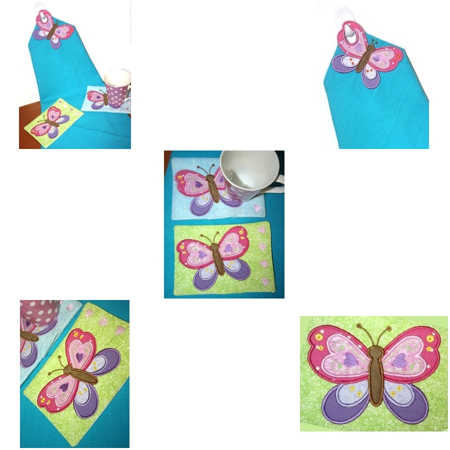 Topper and Mug Rug - Butterfly 