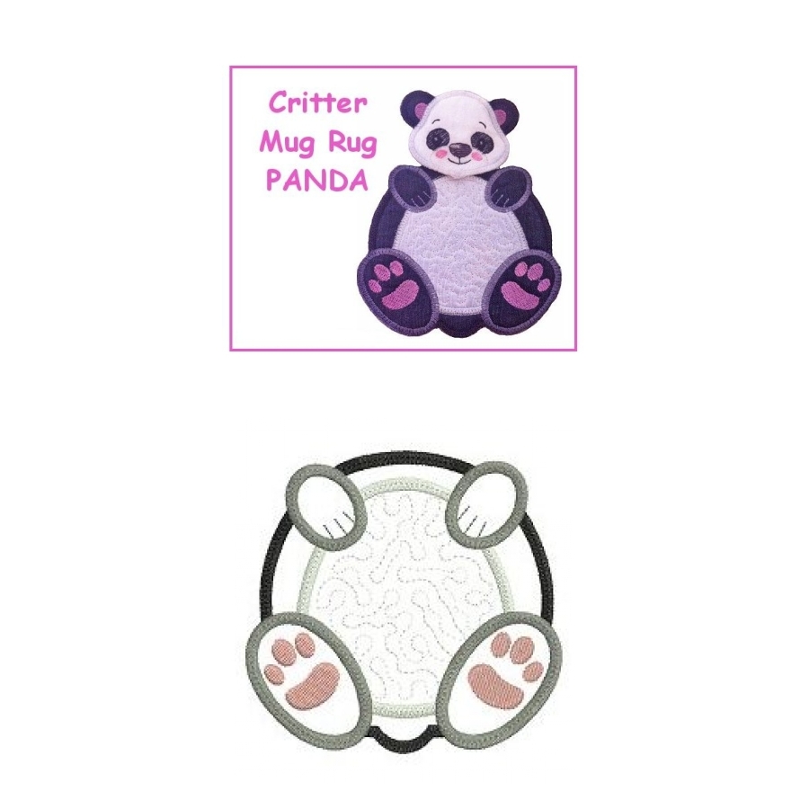 Critter Mug Rugs - Panda 
