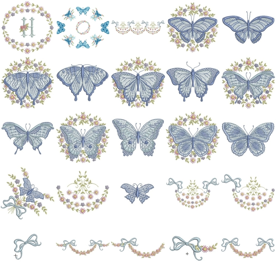 Heirloom Daisy Butterflies 