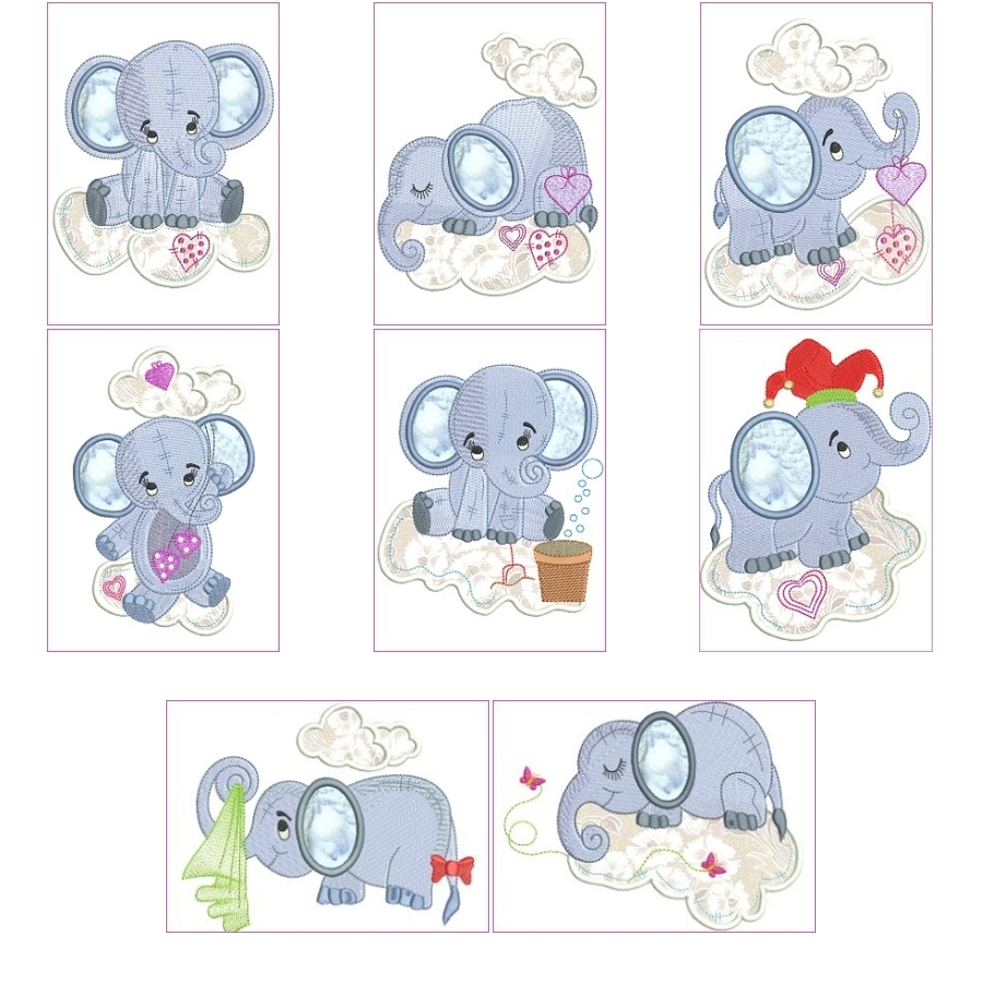 Baby Elephant Applique 