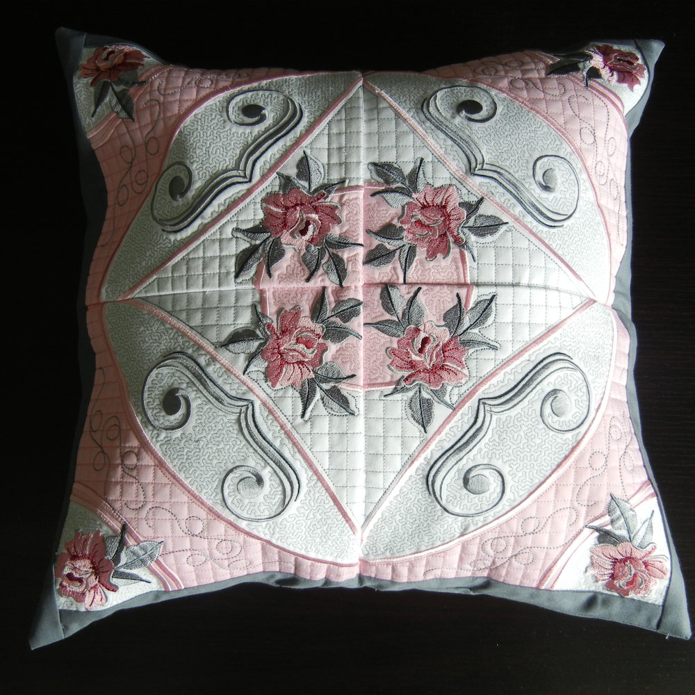 Rose Applique Pillow or Quilt-3