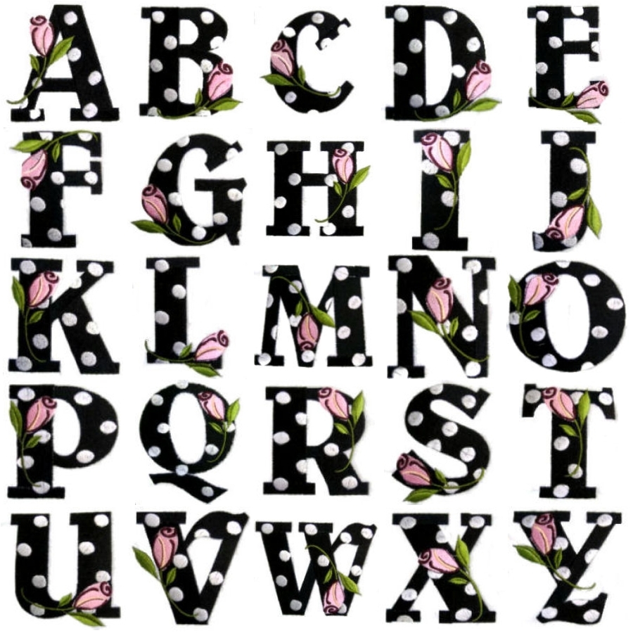 Polka Dots And Roses Alphabet 