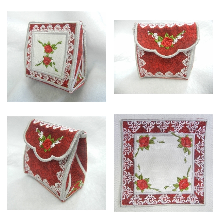 Lacy Rose Favor Box, Coaster and Doily 