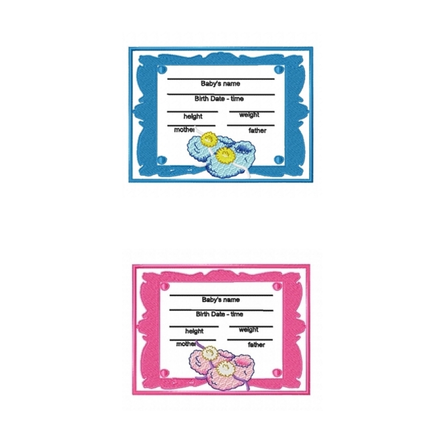 Booties Birth Certificates 