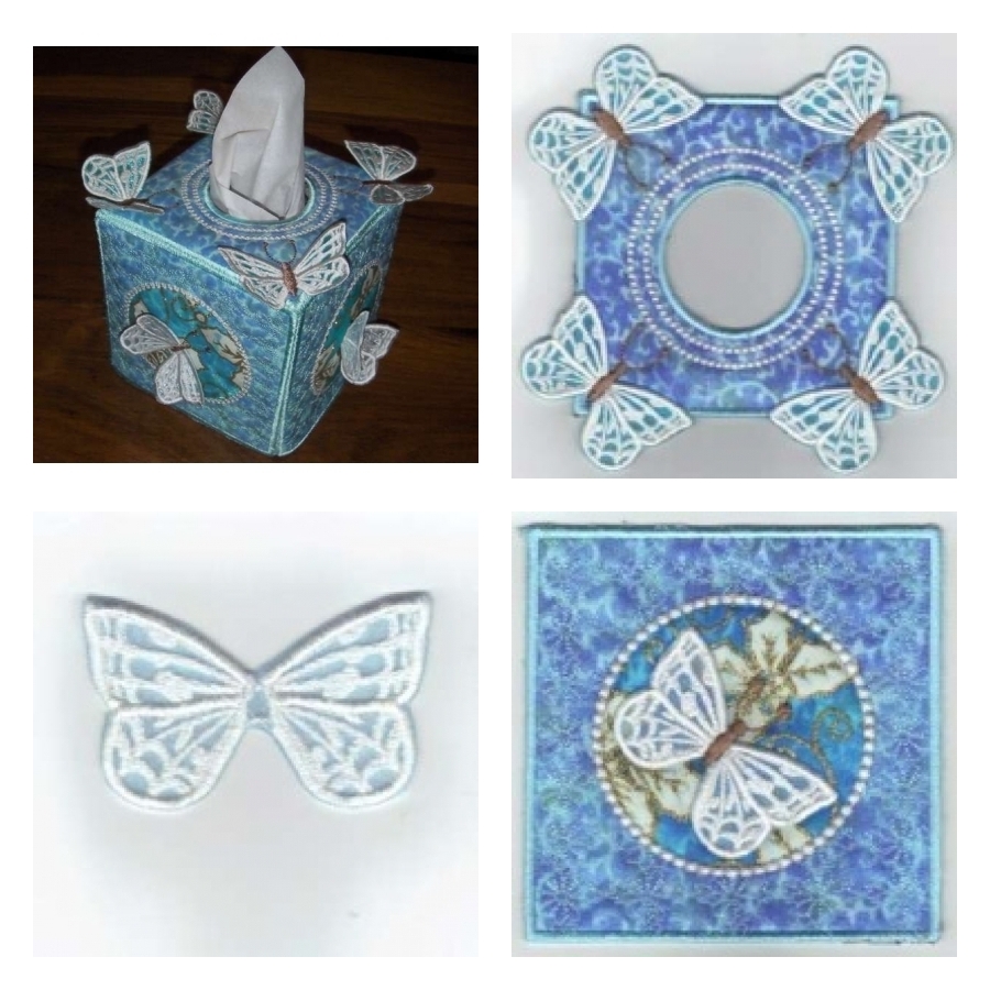 ITH Butterfly Dreams Sq Tissue Box Cover 