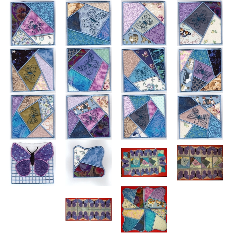 ITH Crazy Butterfly Quilt Squares