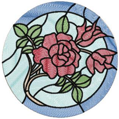 Stained Glass Rose -3