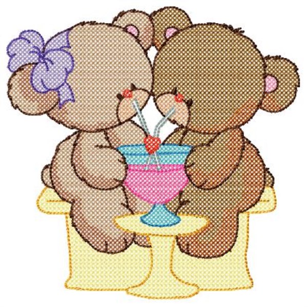Cross Stitch Teddy in Love -7