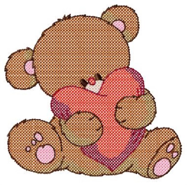 Cross Stitch Teddy in Love -8