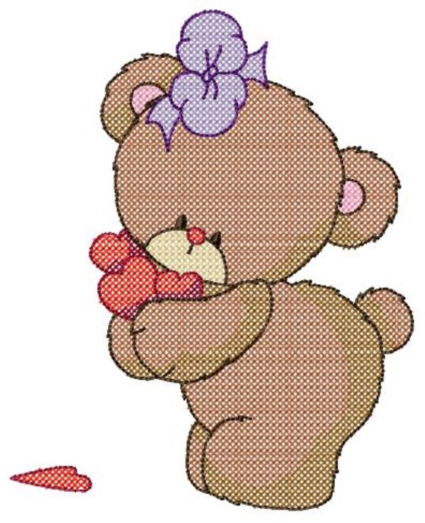 Cross Stitch Teddy in Love -11