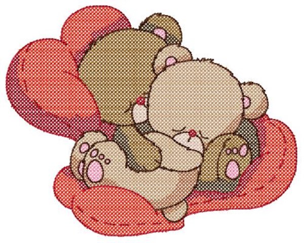 Cross Stitch Teddy in Love -13